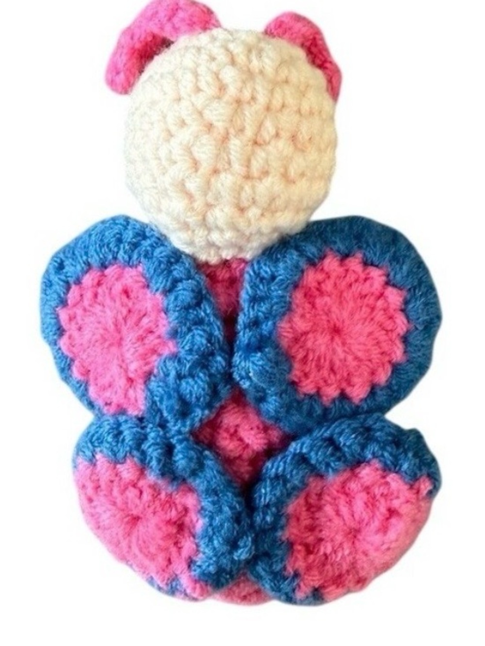 🌻 Pink Crochet Butterfly Plush with Message Handmade NEW - Picture 2 of 2